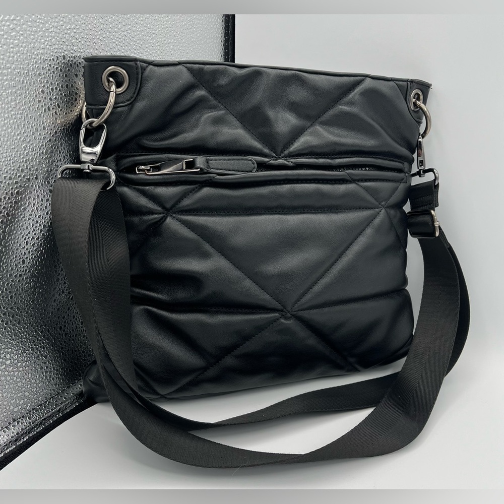Chinese Laundry Black Quilted Crossbody Shoulder Bag